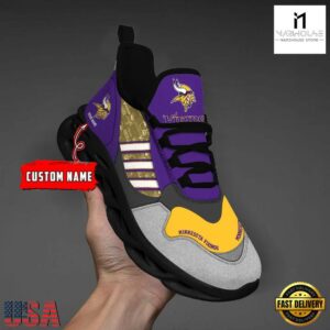 Custom Name NFL Minnesota Vikings Clunky Sport Max Soul Shoes