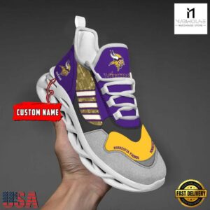 Custom Name NFL Minnesota Vikings Clunky Sport Max Soul Shoes