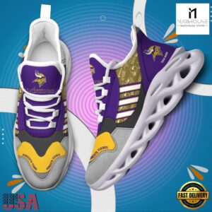 Custom Name NFL Minnesota Vikings Clunky Sport Max Soul Shoes