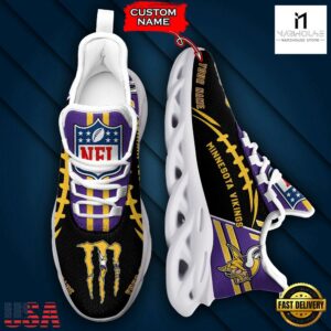 Custom Name NFL Minnesota Vikings Max Soul Shoes For Men And Women