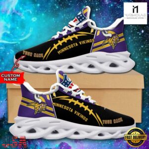 Custom Name NFL Minnesota Vikings Max Soul Shoes For Men And Women