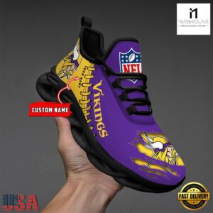 Custom Name NFL Minnesota Vikings Max Soul Shoes