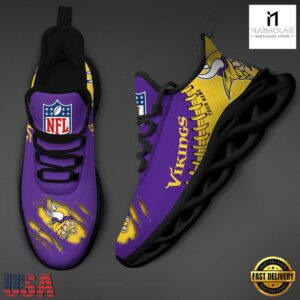Custom Name NFL Minnesota Vikings Max Soul Shoes