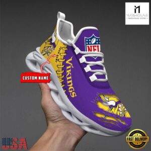 Custom Name NFL Minnesota Vikings Max Soul Shoes