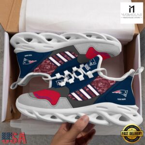 Custom Name NFL New England Patriots Clunky Sport Max Soul Shoes