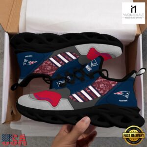 Custom Name NFL New England Patriots Clunky Sport Max Soul Shoes
