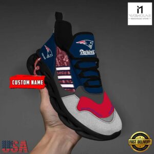 Custom Name NFL New England Patriots Clunky Sport Max Soul Shoes