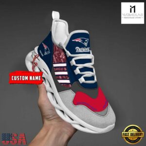 Custom Name NFL New England Patriots Clunky Sport Max Soul Shoes