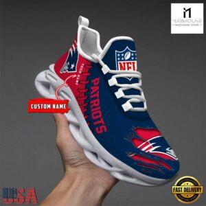 Custom Name NFL New England Patriots Max Soul Shoes