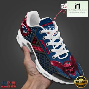 Custom Name NFL New England Patriots Skull Air Max Plus Shoes