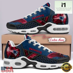 Custom Name NFL New England Patriots Skull Air Max Plus Shoes