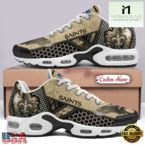 Custom Name NFL New Orleans Saints Skull Air Max Plus Shoes