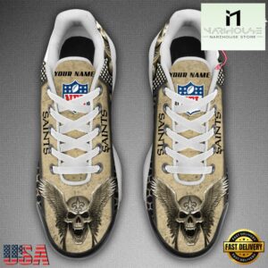 Custom Name NFL New Orleans Saints Skull Air Max Plus Shoes