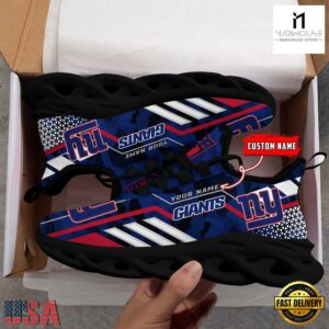 Personalized NFL New York Giants Clunky Max Soul Shoes NFL Gifts 10 Custom Name NFL New York Giants Clunky Max Soul Shoes