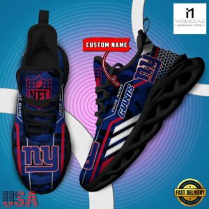 Personalized NFL New York Giants Clunky Max Soul Shoes NFL Gifts 8 Custom Name NFL New York Giants Clunky Max Soul Shoes