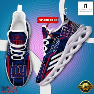 Personalized NFL New York Giants Clunky Max Soul Shoes NFL Gifts 9 Custom Name NFL New York Giants Clunky Max Soul Shoes