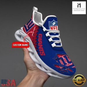 Custom Name NFL New York Giants Max Soul Shoes