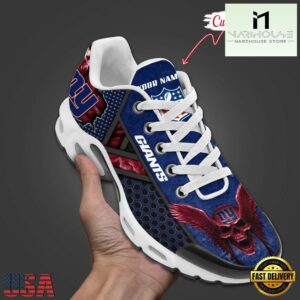 Custom Name NFL New York Giants Skull Air Max Plus Shoes