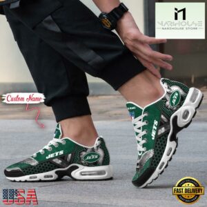 Custom Name NFL New York Jets Skull Air Max Plus Shoes