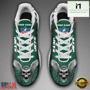 Custom Name NFL New York Jets Skull Air Max Plus Shoes