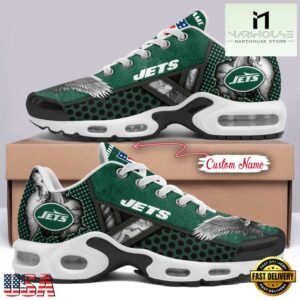 Custom Name NFL New York Jets Skull Air Max Plus Shoes