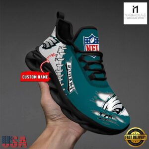 Custom Name NFL Philadelphia Eagles Max Soul Shoes