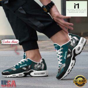 Custom Name NFL Philadelphia Eagles Skull Air Max Plus Shoes
