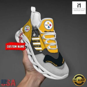 Custom Name NFL Pittsburgh Steelers Clunky Sport Max Soul Shoes