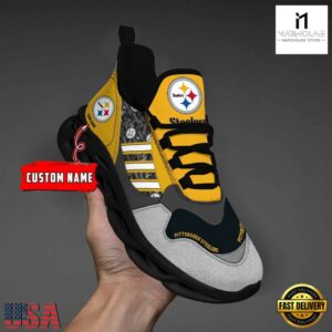 Custom Name NFL Pittsburgh Steelers Clunky Sport Max Soul Shoes