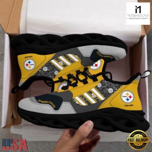 Custom Name NFL Pittsburgh Steelers Clunky Sport Max Soul Shoes