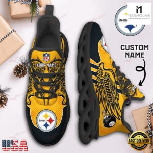 Custom Name NFL Pittsburgh Steelers Max Soul Shoes For Men And Women