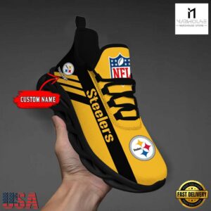 Custom Name NFL Pittsburgh Steelers Max Soul Shoes Gift For Fans