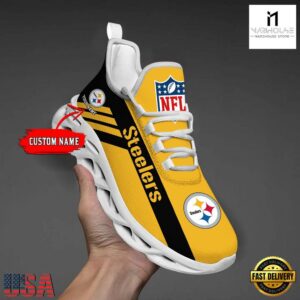 Custom Name NFL Pittsburgh Steelers Max Soul Shoes Gift For Fans