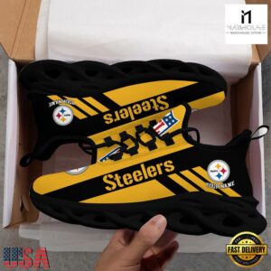 Custom Name NFL Pittsburgh Steelers Max Soul Shoes Gift For Fans