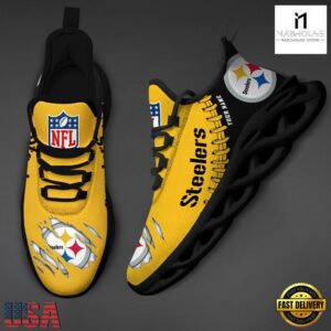 Custom Name NFL Pittsburgh Steelers Max Soul Shoes