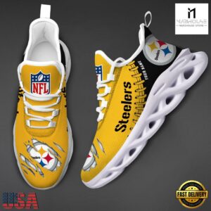 Custom Name NFL Pittsburgh Steelers Max Soul Shoes