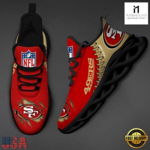 Personalized NFL San Francisco 49ers Max Soul Shoes NFL Gifts 7 Custom Name NFL San Francisco 49ers Max Soul Shoes