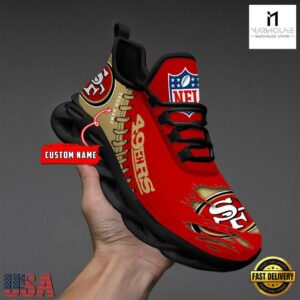 Personalized NFL San Francisco 49ers Max Soul Shoes NFL Gifts 8 Custom Name NFL San Francisco 49ers Max Soul Shoes