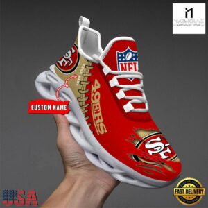Custom Name NFL San Francisco 49ers Max Soul Shoes