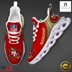 Custom Name NFL San Francisco 49ers Max Soul Shoes
