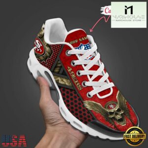 Custom Name NFL San Francisco 49ers Skull Air Max Plus Shoes