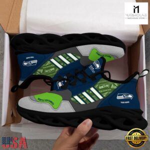 Custom Name NFL Seattle Seahawks Clunky Sport Max Soul Shoes
