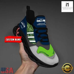 Custom Name NFL Seattle Seahawks Clunky Sport Max Soul Shoes