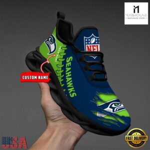 Custom Name NFL Seattle Seahawks Max Soul Shoes