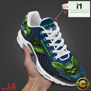 Custom Name NFL Seattle Seahawks Skull Air Max Plus Shoes