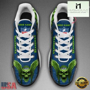 Custom Name NFL Seattle Seahawks Skull Air Max Plus Shoes