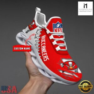 Personalized NFL Tampa Bay Buccaneers Max Soul Shoes NFL Gifts 9 Custom Name NFL Tampa Bay Buccaneers Max Soul Shoes