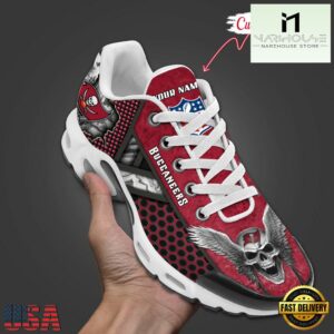 Custom Name NFL Tampa Bay Buccaneers Skull Air Max Plus Shoes