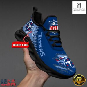 Personalized NFL Tennessee Titans Max Soul Shoes NFL Gifts 8 Custom Name NFL Tennessee Titans Max Soul Shoes