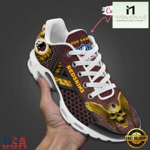 Custom Name NFL Washington Redskins Skull Air Max Plus Shoes